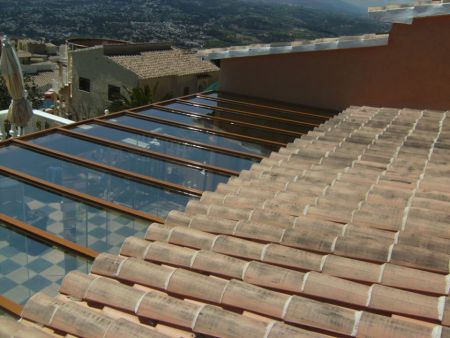 Glass Roof installation in Calpe. ( using tinted glass)