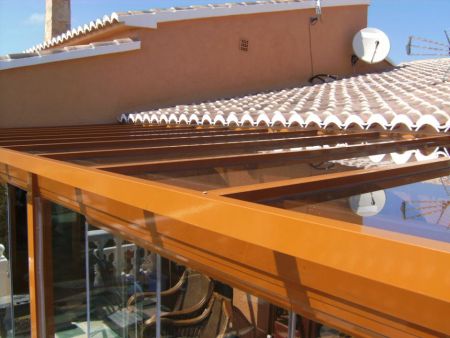 Glass Roof installation in Calpe. ( with colour co-ordinated profiles)