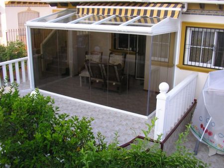 Glass Curtains and Roof installation in Cabo Roig. (using tinted glass)